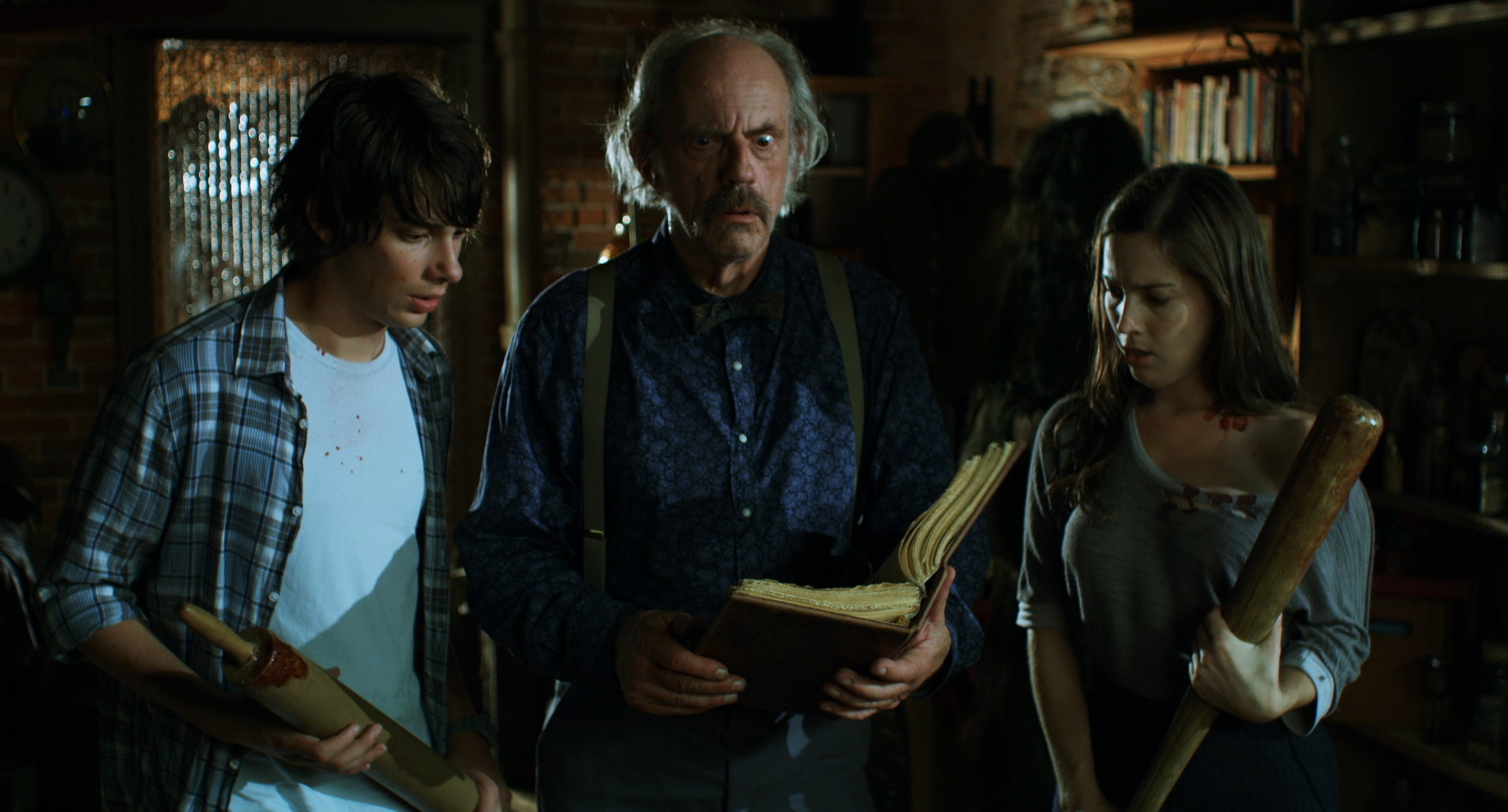 Still of Christopher Lloyd, Devon Bostick and Martha MacIsaac in Dead Before Dawn 3D. www.deadbeforedawn3d.com