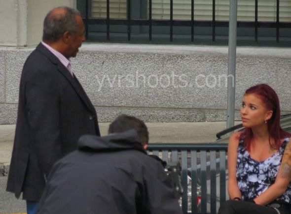 Stacey Farber on location filming the CW series 