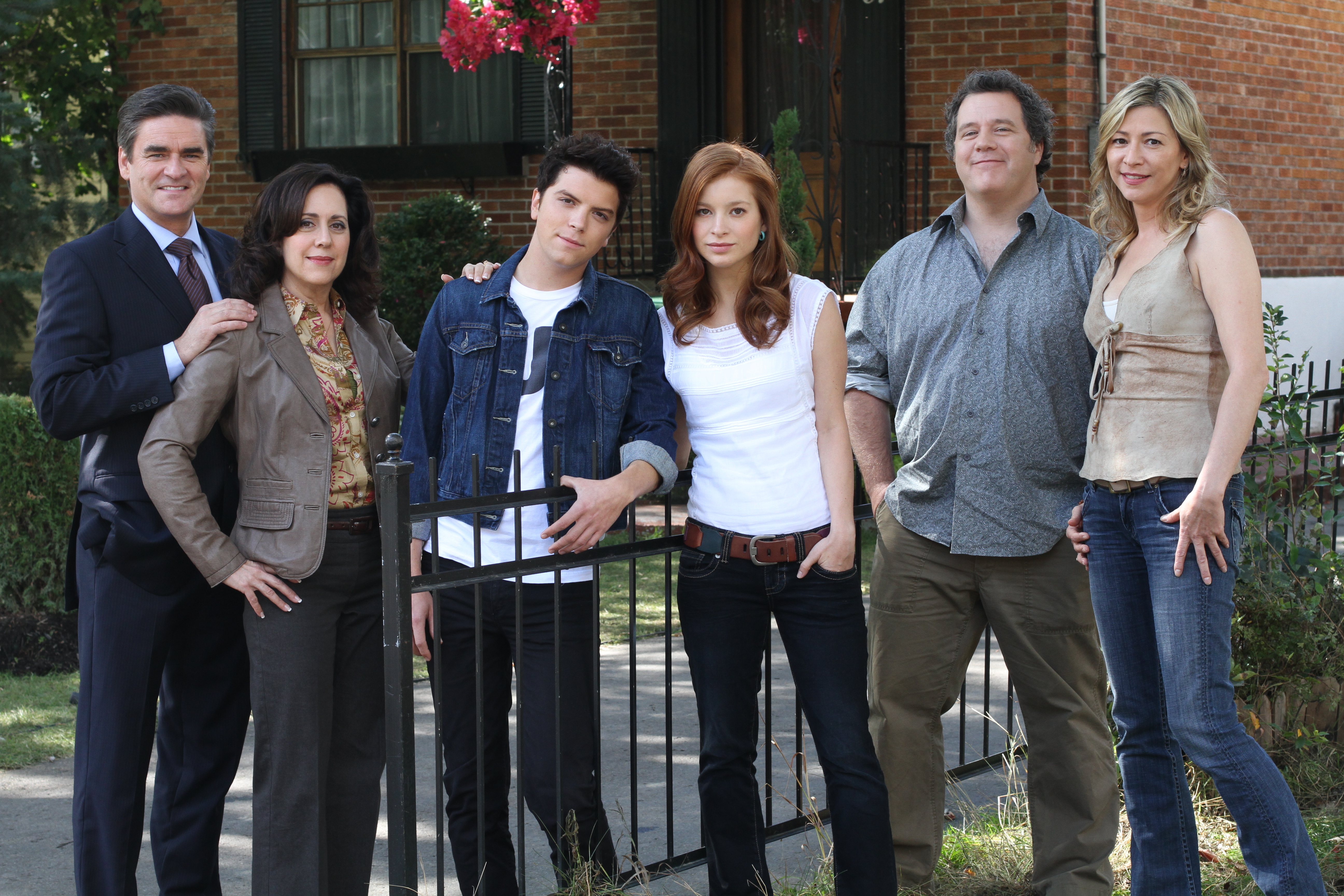 (L-R) Peter Keleghan, Ellen David, Michael Seater, Stacey Farber, Al Goulem, and Angela Asher in the CW's 