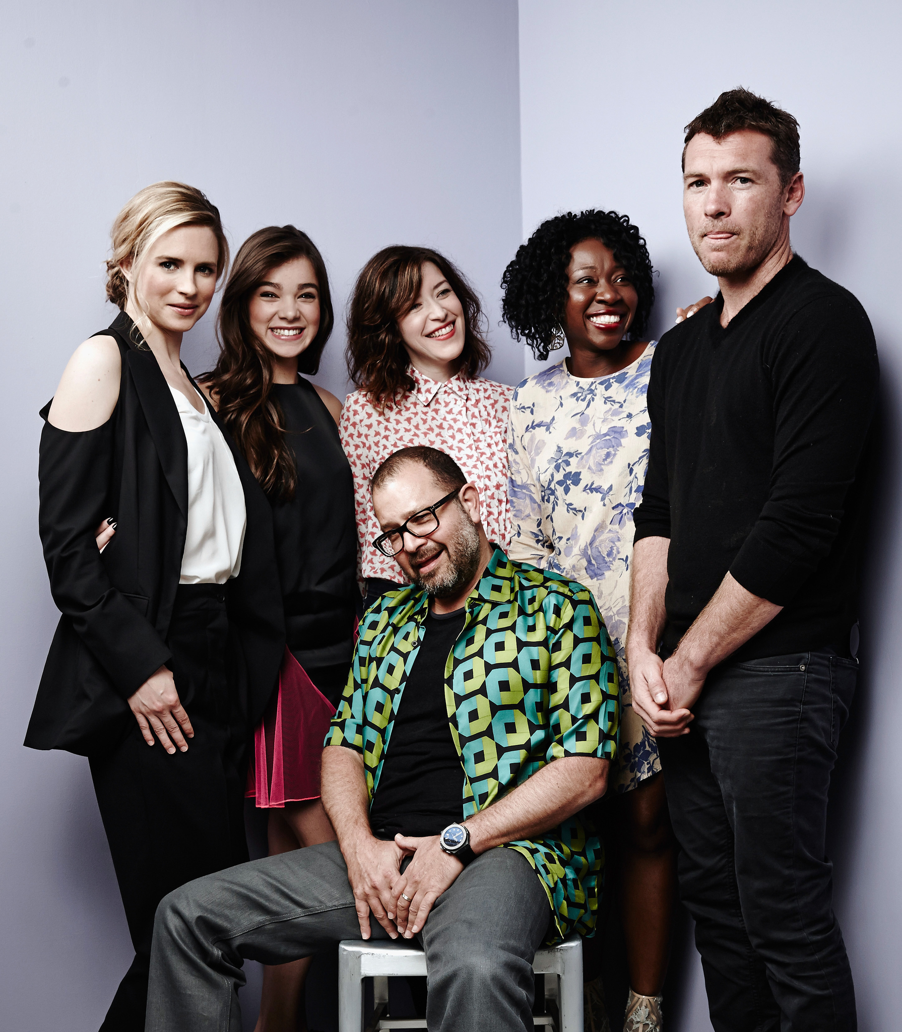 Sam Worthington, Julia Hart, Brit Marling, Muna Otaru, Hailee Steinfeld and Daniel Barber at event of The Keeping Room (2014)