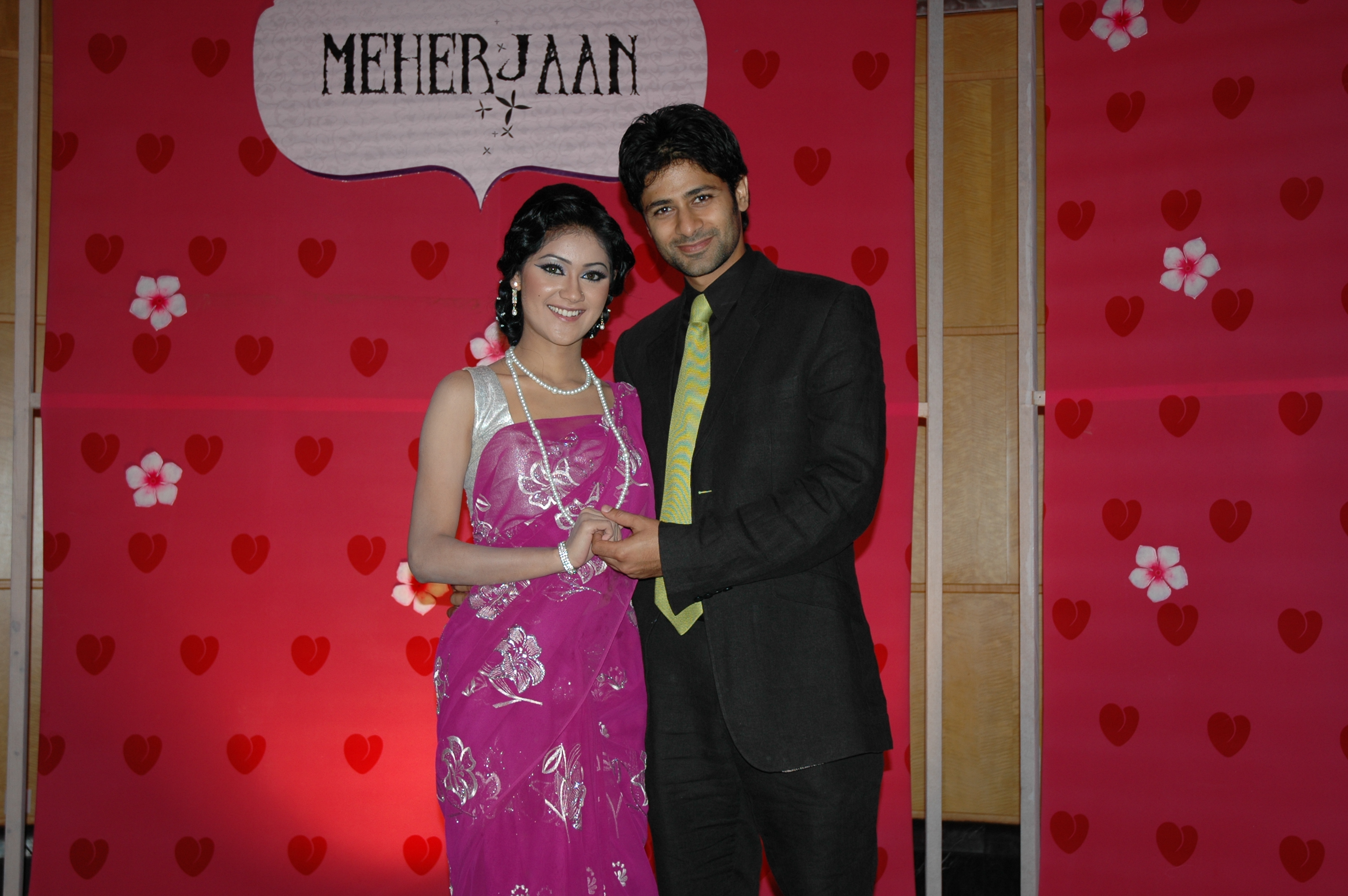 Omar Rahim with co-star Shayna Amin at Meherjaan press conference