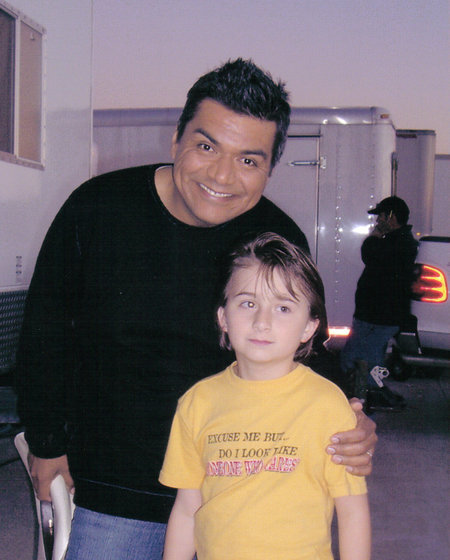 Marc Musso with George Lopez on the set of The Adventures of Shark Boy and Lava Girl