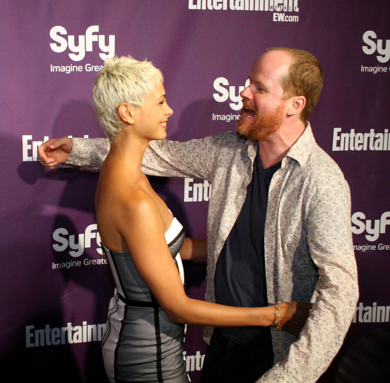 Joss Whedon and Morena Baccarin