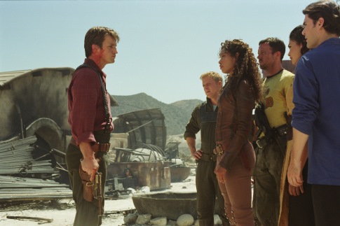 Still of Adam Baldwin, Nathan Fillion, Sean Maher, Gina Torres, Alan Tudyk and Morena Baccarin in Serenity (2005)