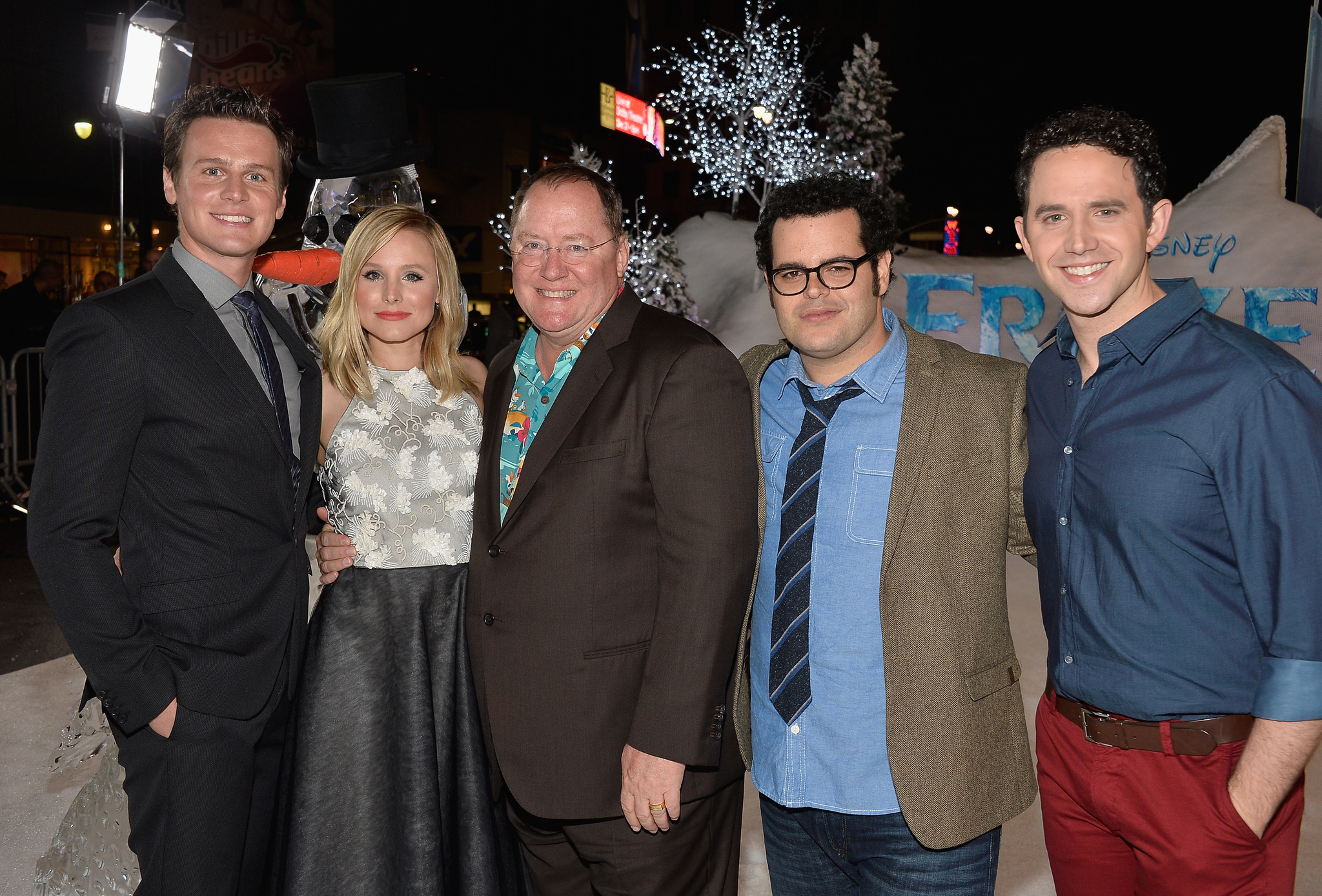 John Lasseter, Kristen Bell, Josh Gad and Santino Fontana at event of Ledo salis (2013)