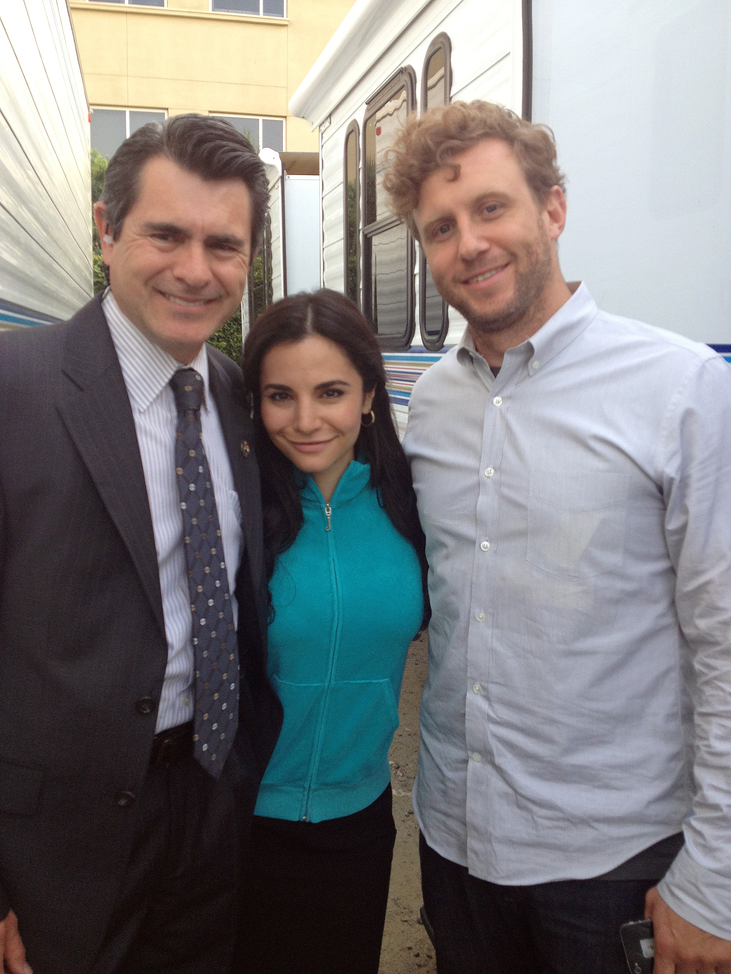 Francisco Javier Gomez With The Beautiful Mexican Actress Martha Higareda and the Great Director Ruben Fleischer On Location, Pilot Season March 16, 2013