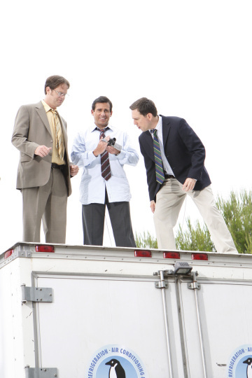 Still of Steve Carell, Rainn Wilson and Ed Helms in The Office (2005)