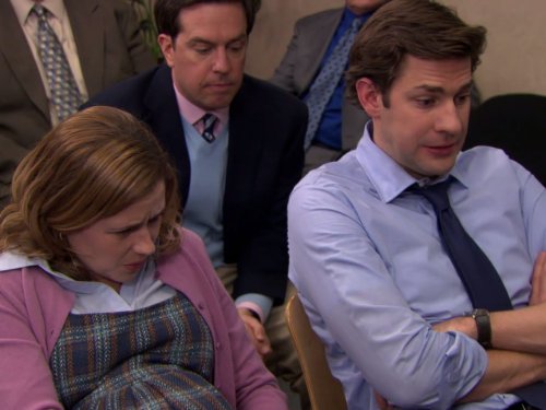 Still of Jenna Fischer, John Krasinski and Ed Helms in The Office (2005)