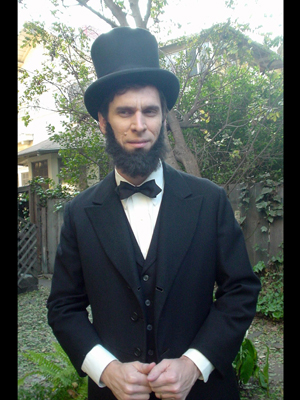 David Boller as Abraham Lincoln for TV commercial