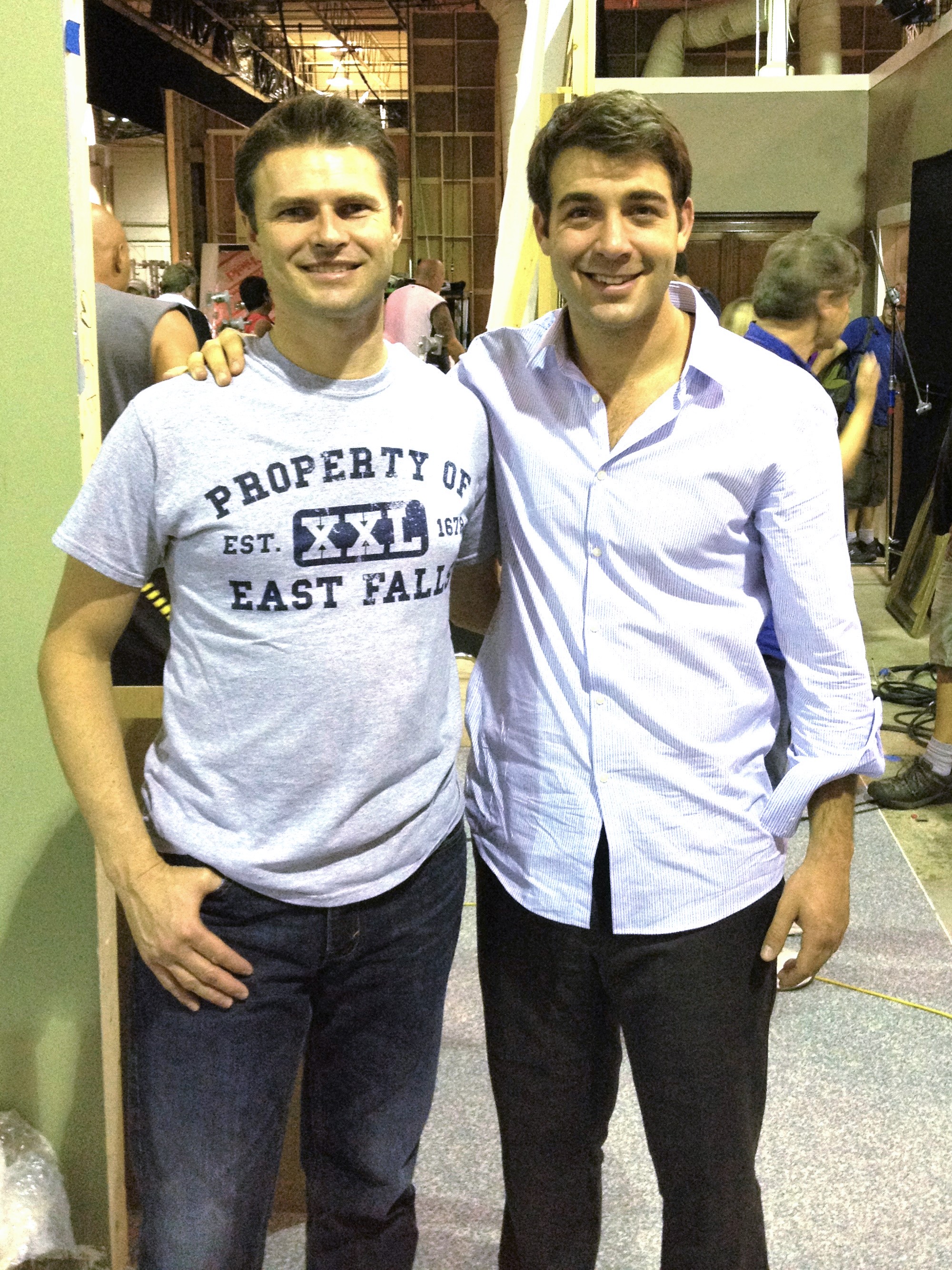Mark Kochanowicz and James Wolk wrapping on Political Animals (2012).