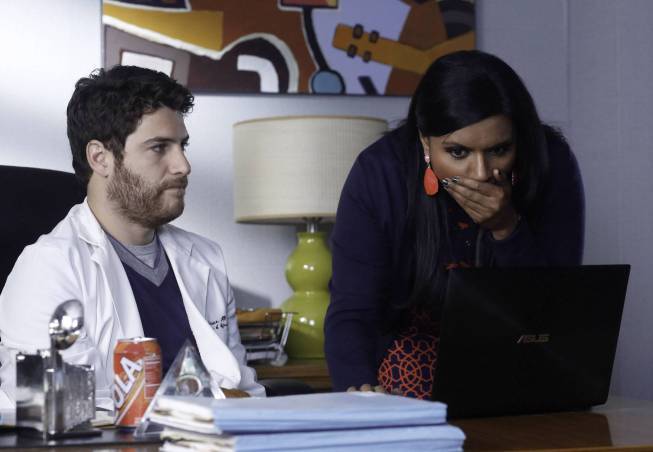 Still of Adam Pally and Mindy Kaling in The Mindy Project (2012)