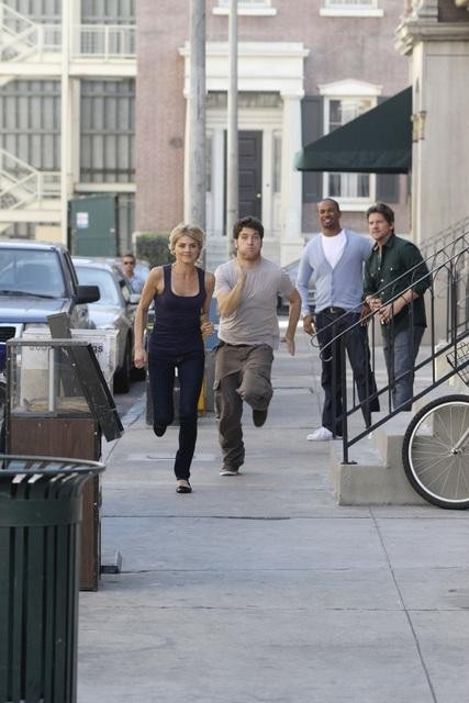 Still of Zachary Knighton, Damon Wayans Jr., Adam Pally and Eliza Coupe in Happy Endings (2011)