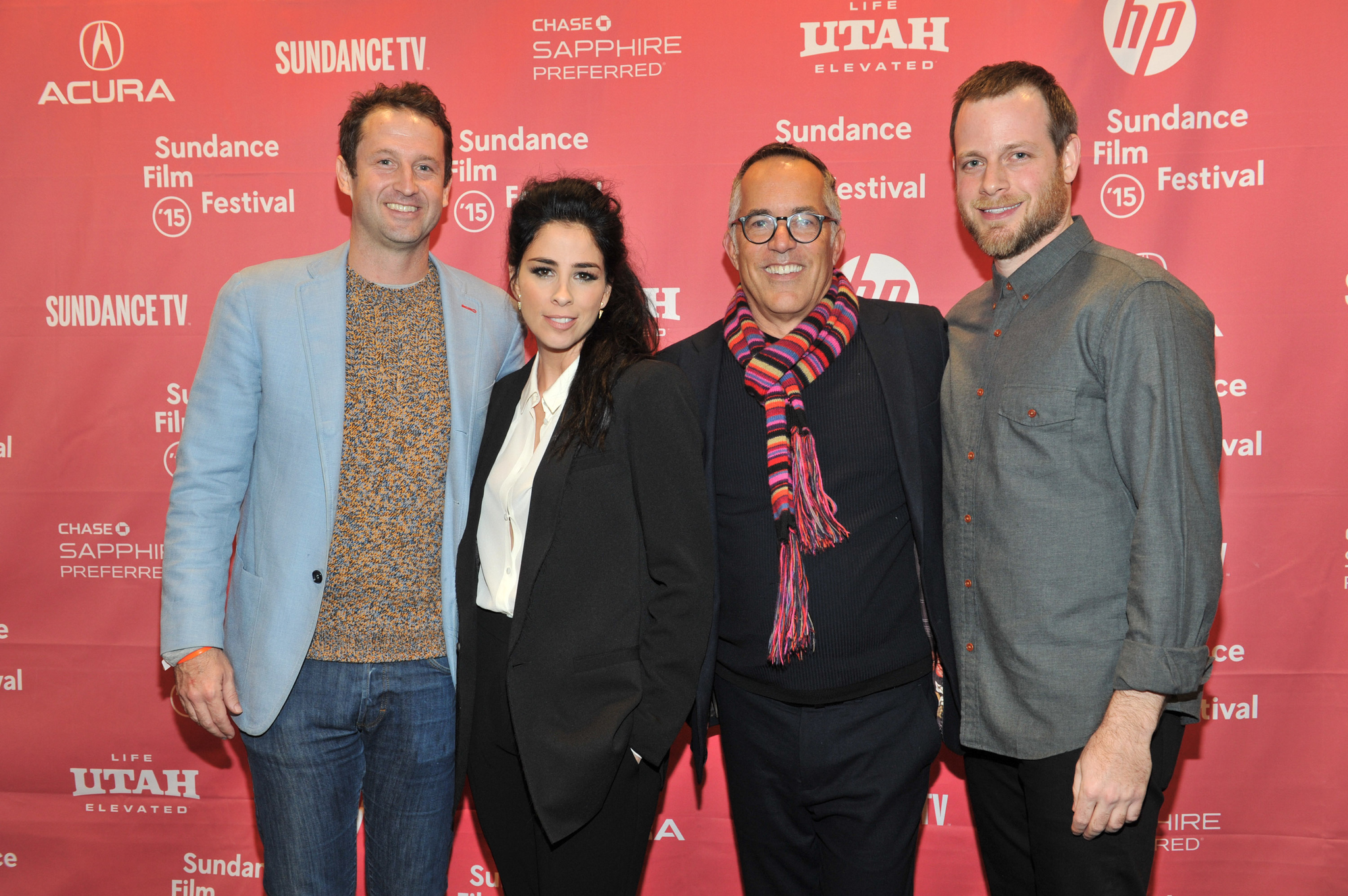 Trevor Groth, Sarah Silverman, Adam Salky and John Cooper at event of I Smile Back (2015)