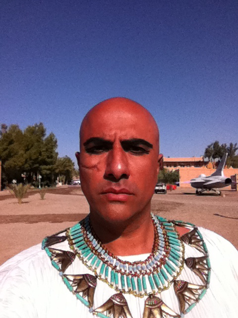 Stewart Scudamore as Ramesses in The Bible. (Atlas Film Studios, Morocco.)