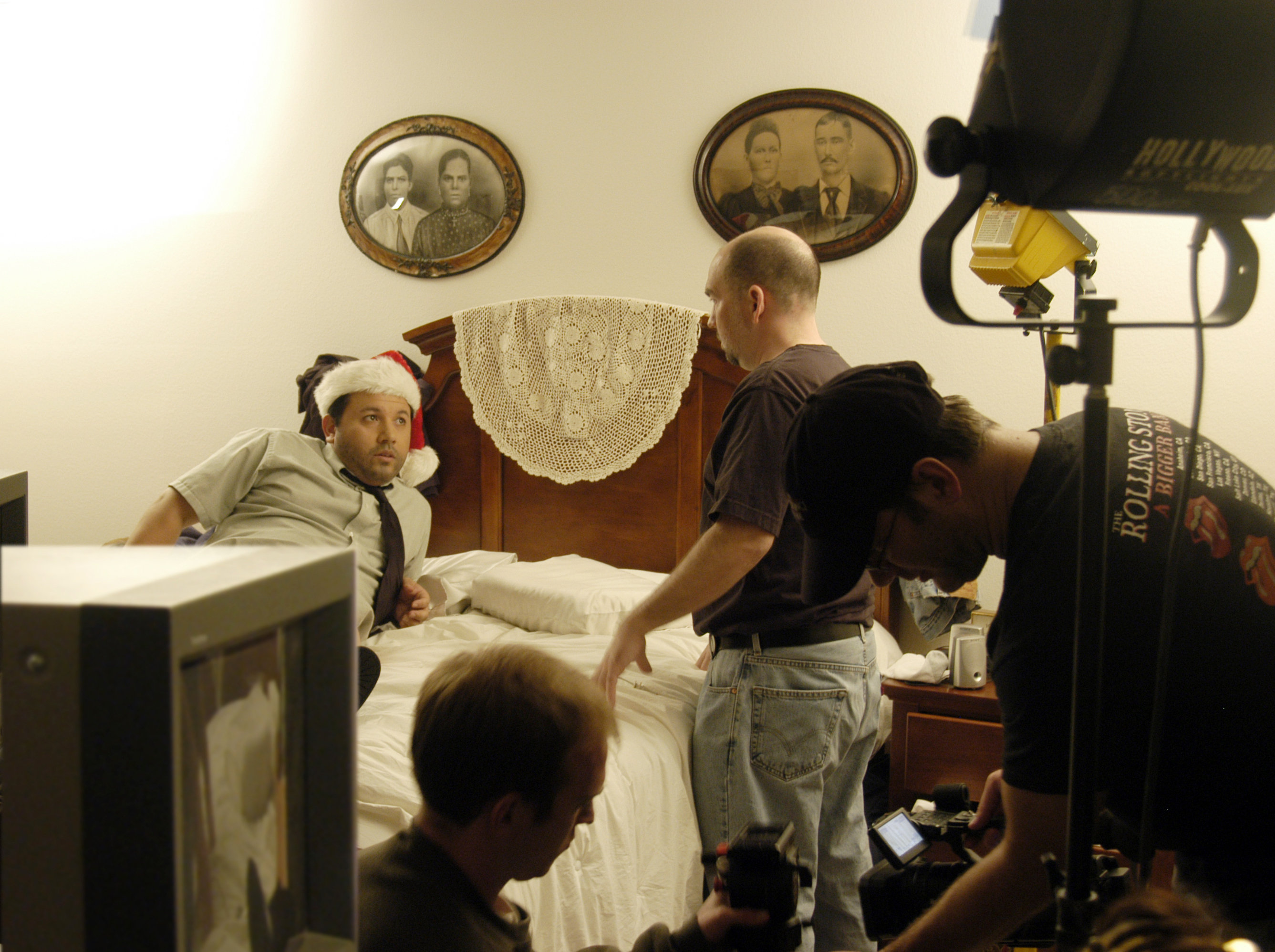 Jon Teboe (center) directs Oscar Quintero as 