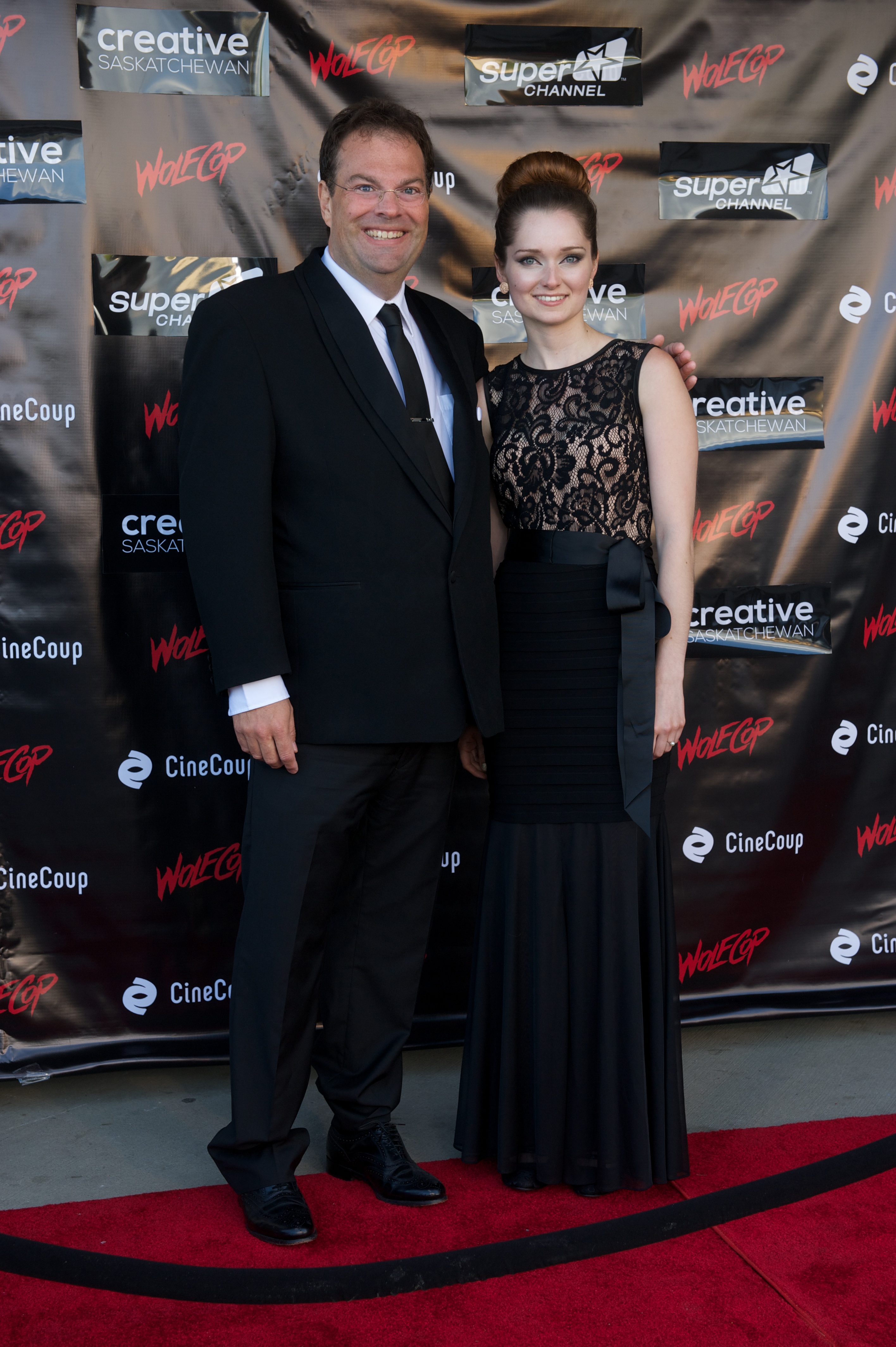 James Whittingham and his costar from The Sabbatical Laura Abramsen at the Canadian premiere of WolfCop in Regina, Canada, June 6, 2015.