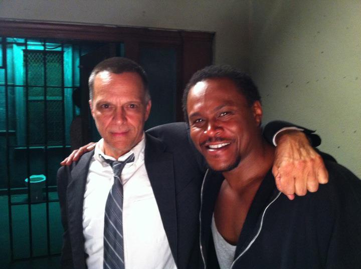 James Russo and Malik Barnhardt on the set of 513