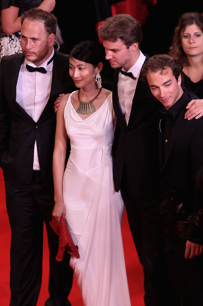 Rogier de Blok, Huan Ru-Ke, David Verbeek and Stijn Koomen on the red carpet in Cannes