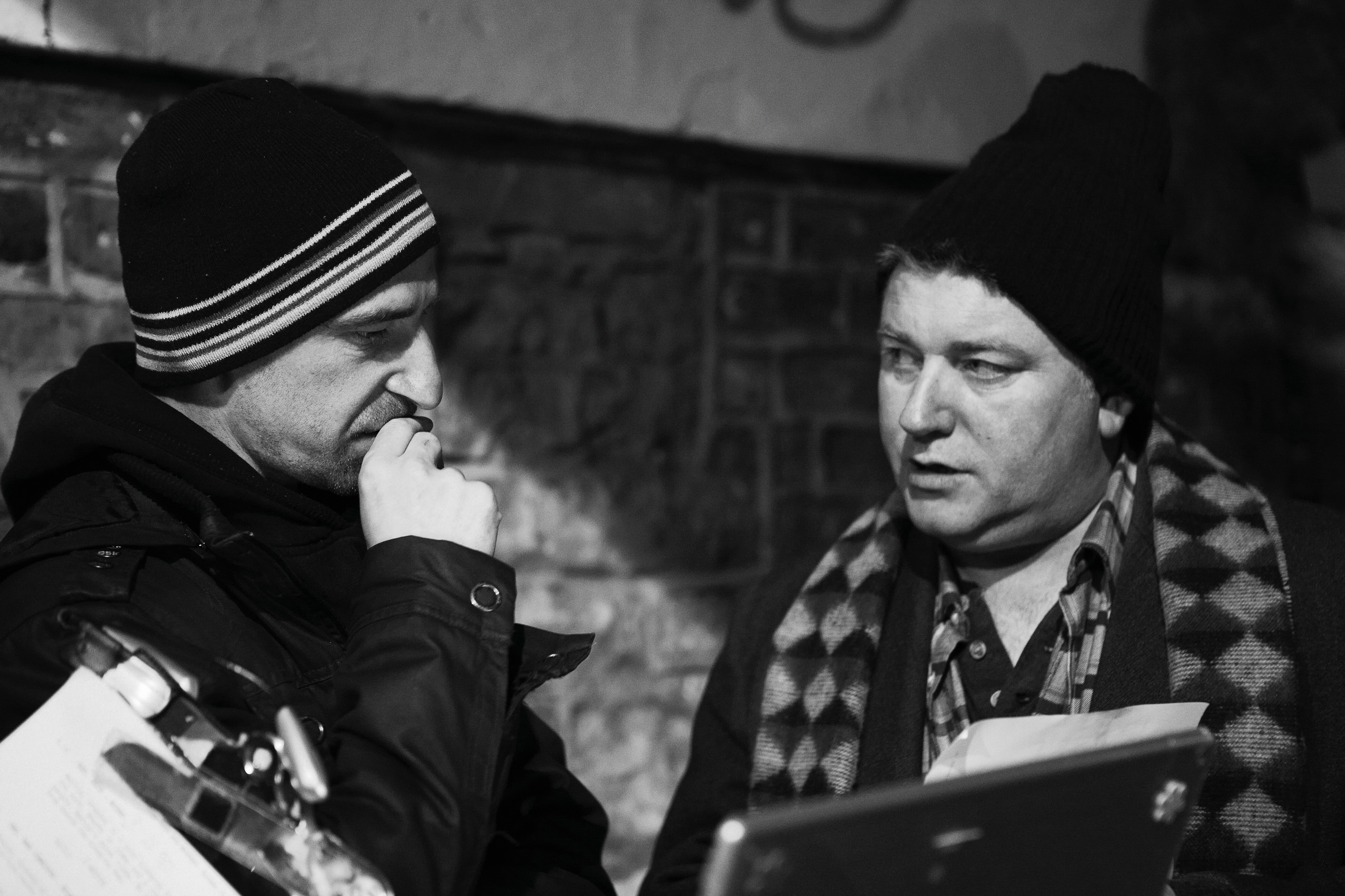 Shimmy Marcus and Pat Shortt filming 'Mattie'.