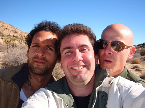 With actors Carlos Bosch and Daniel Link on the set of 