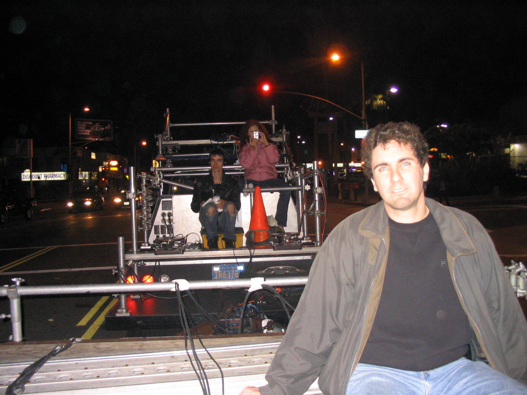 Process trailer night on the streets of Hollywood, 