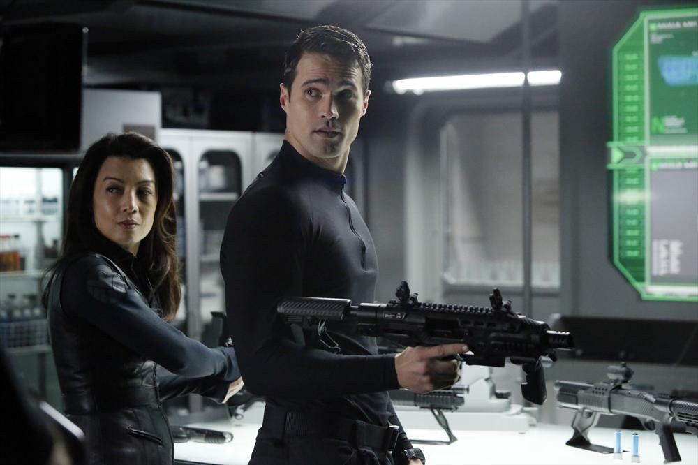 Still of Ming-Na Wen and Brett Dalton in Agents of S.H.I.E.L.D. (2013)