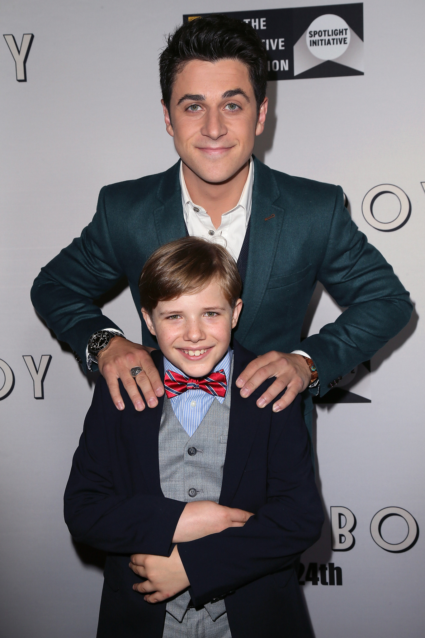 David Henrie and Jakob Salvati at event of Little Boy (2015)
