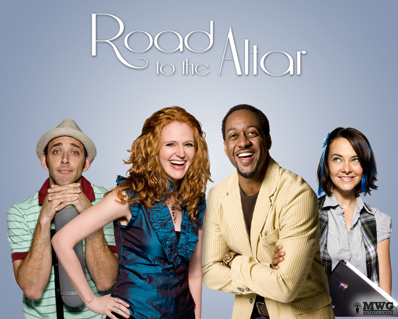 Leyna Juliet Weber and Jaleel White with cast of Road to the Altar