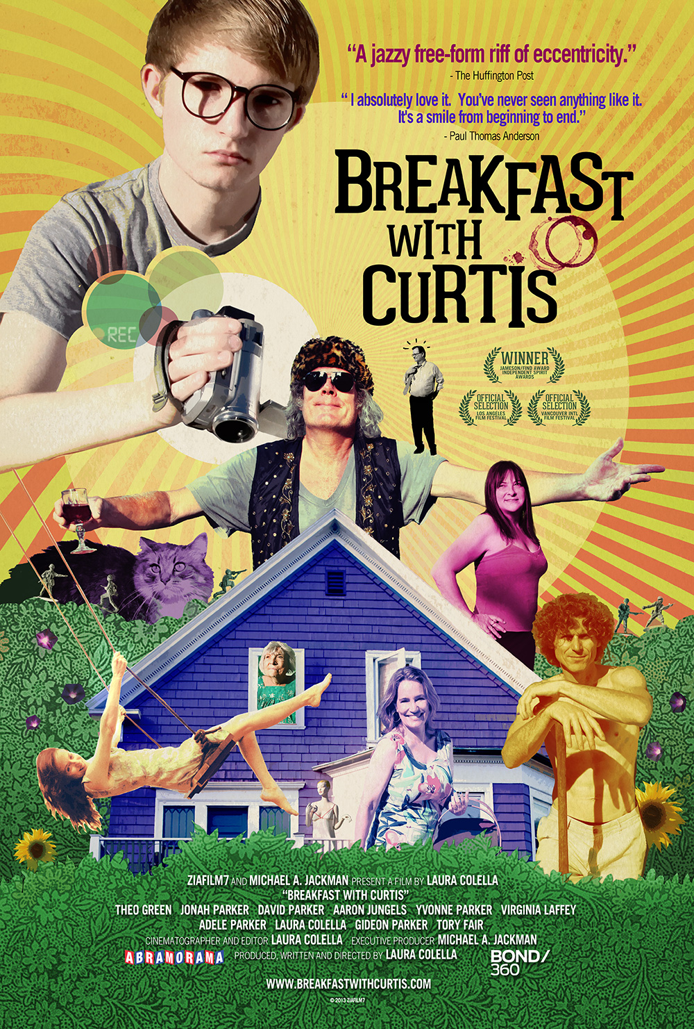 Laura Colella, Aaron Jungels, David A. Parker, Jonah Parker, Adele Parker, Yvonne Parker, Theo Green, Virginia Laffey and Gideon Parker in Breakfast with Curtis (2012)