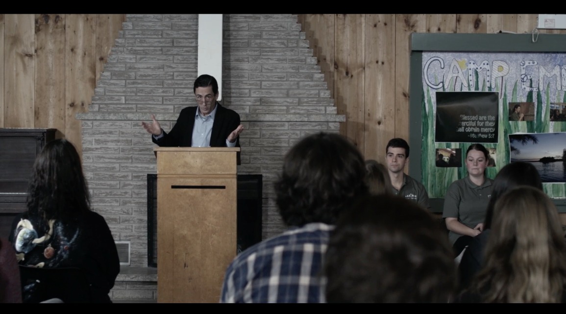 Pastor Jim (Duff MacDonald) welcomes everyone in to the Gay Conversion Camp with Alex Harrouch (Degrassi) - SOMETHING LIKE THIS (2014)