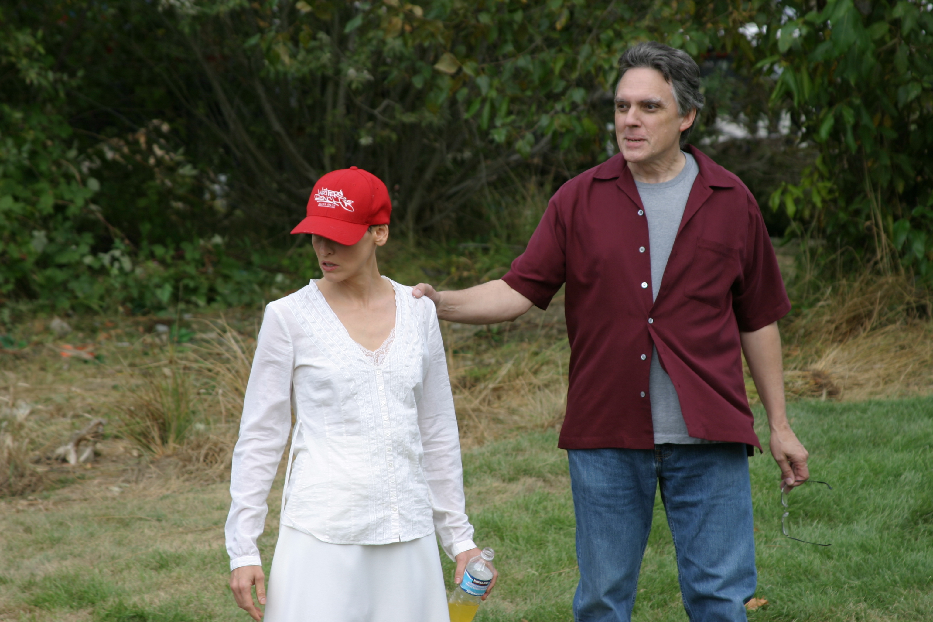 William Malone with actress Lori Petty on the set of Masters of Horror