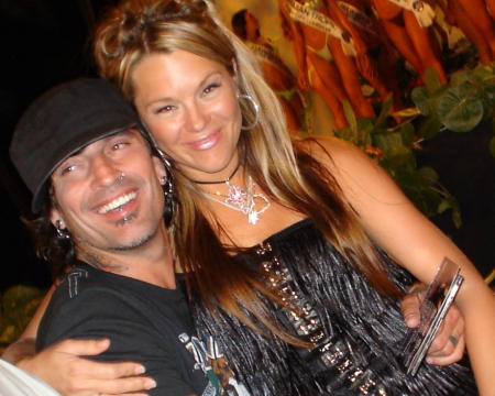 Cheryl with Tommy Lee at Hawaiian Tropic Pageant in Hawaii.