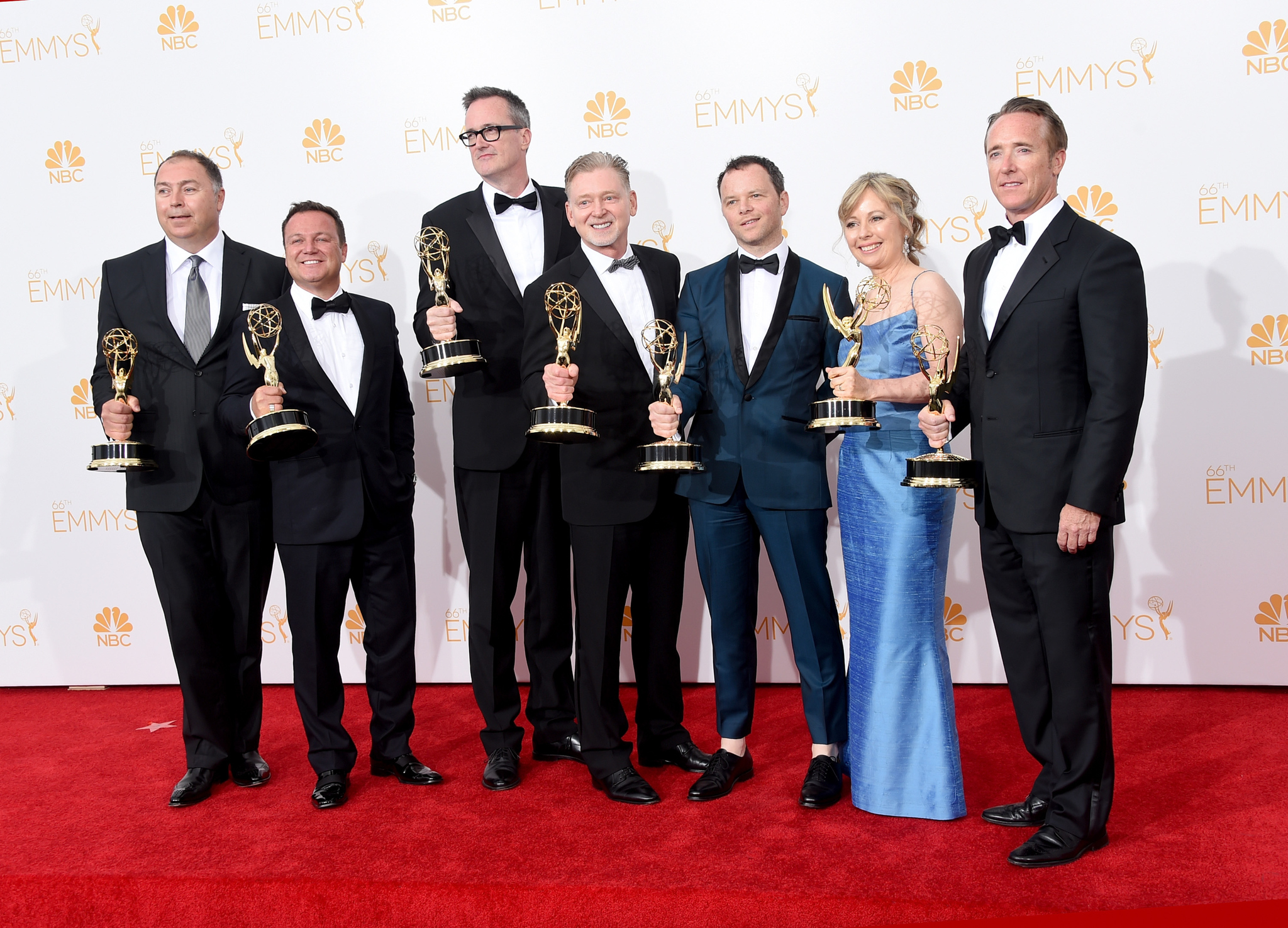 John Cameron, Michael Frislev, Geyer Kosinski, Warren Littlefield, Chad Oakes, Kim Todd and Noah Hawley at event of The 66th Primetime Emmy Awards (2014)