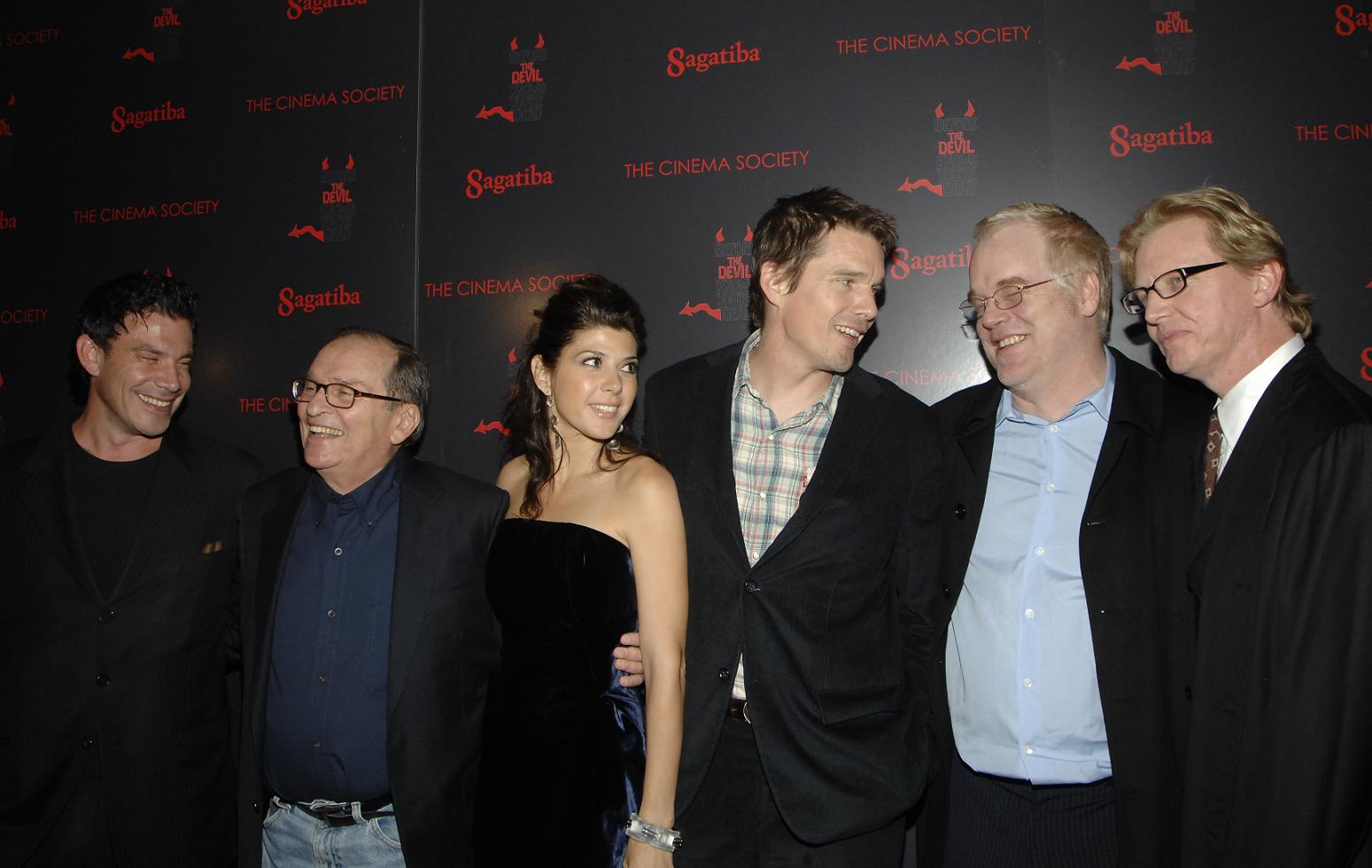 Michael Cerenzie, Sidney Lumet, Marisa Tomei, Ethan Hawke, Philip Seymour Hoffman, and Brian Linse