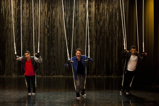 Still of Matthew Morrison, Darren Criss and Jacob Artist in Glee (2009)