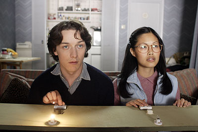 Still of James McAvoy and Elaine Tan in Starter For Ten