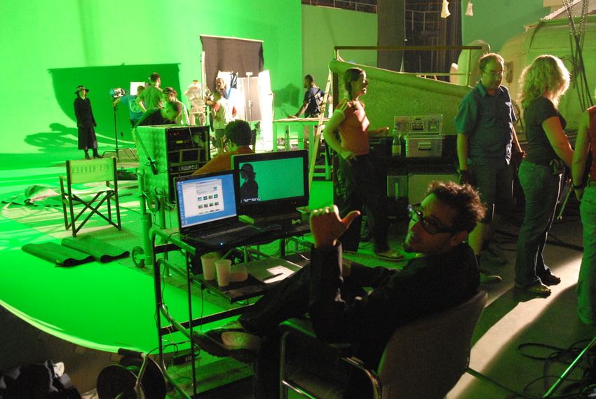 Visual effects supervision on the set of Afrika Mon Amour.
