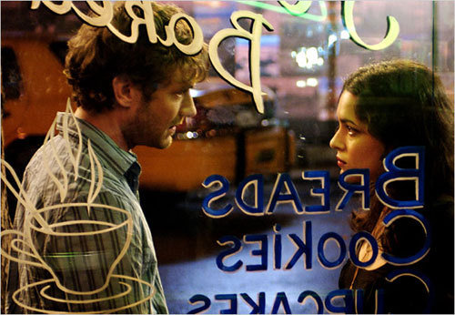 Jude Law and Norah Jones during the filming of My Blueberry Nights