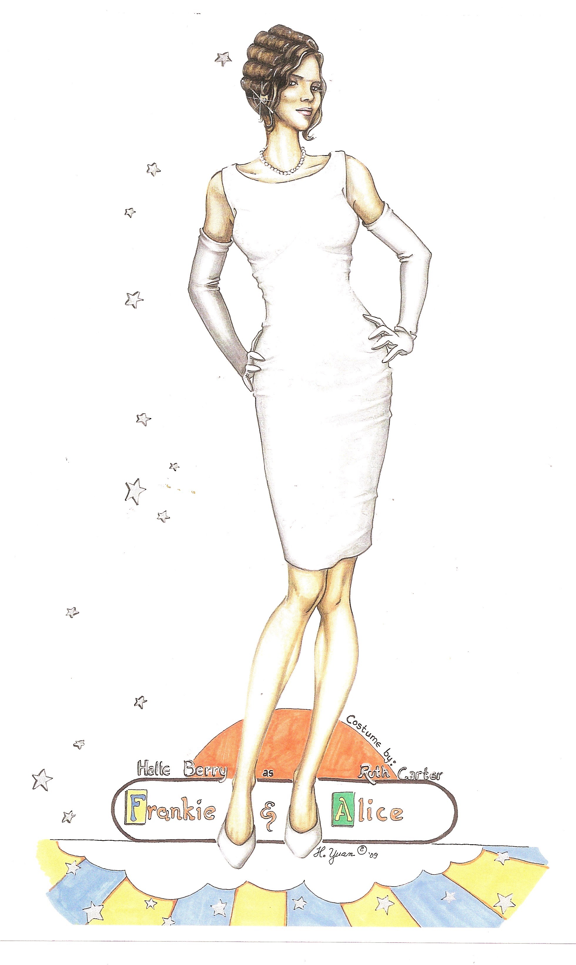 Halle Berry in Frankie & Alice Illustration by Hazel Yuan Costume Designer: Ruth Carter