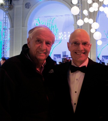 Director Garry Marshall and Composer/Pianist Earl Rose on set of New Year's Eve