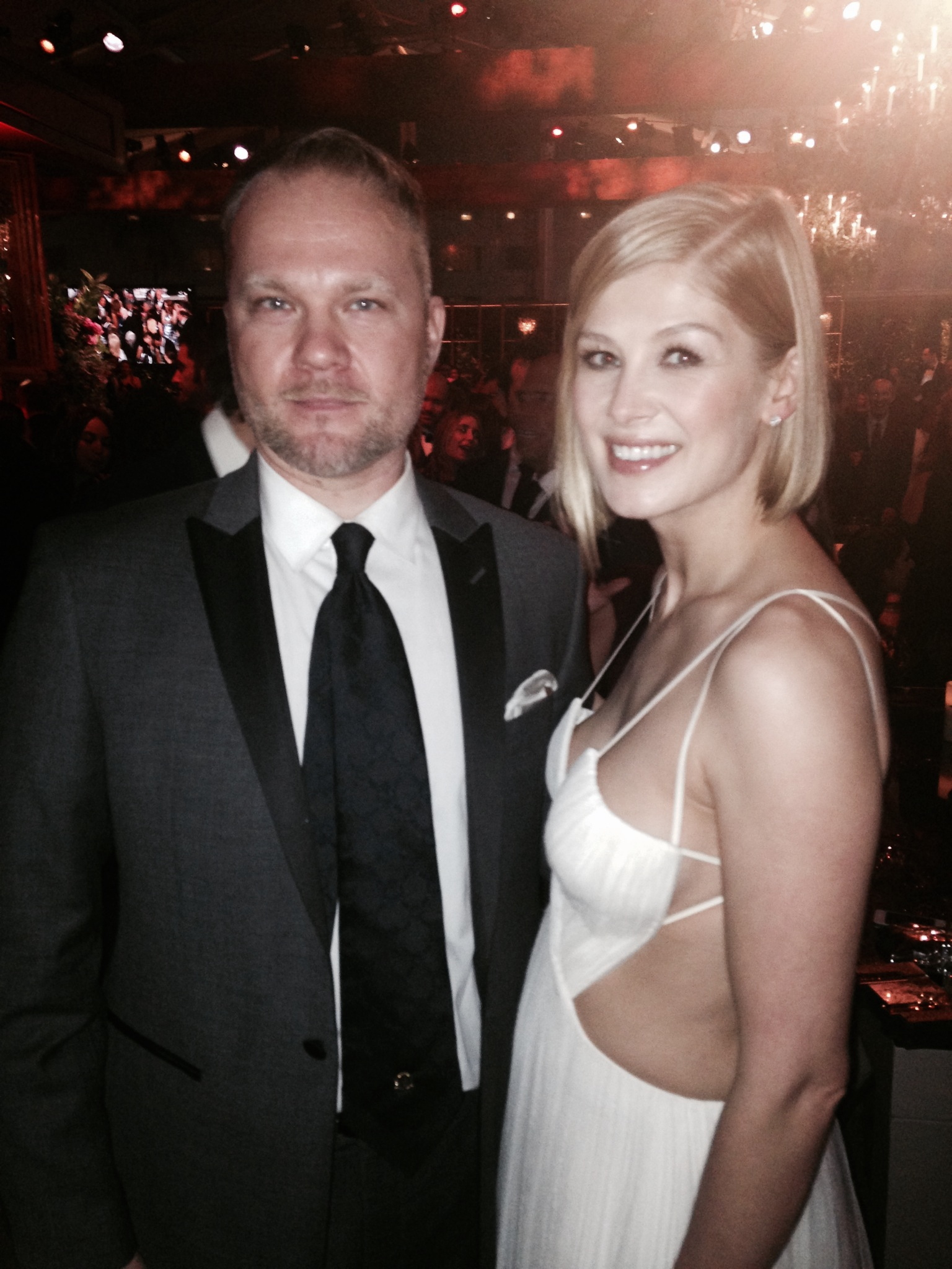 2015 Golden Globes, with Rosamund Pike.