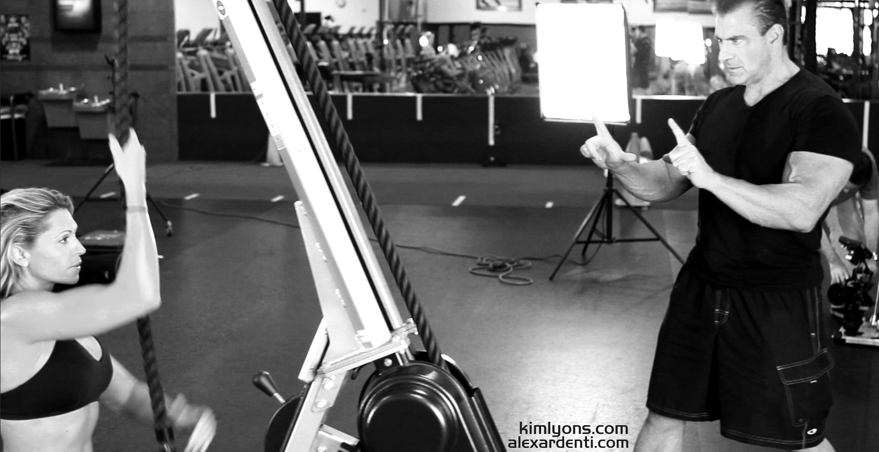 Alex Ardenti on the set with Kim Lyons' UFC Gym commercial spot for Ardenti Films