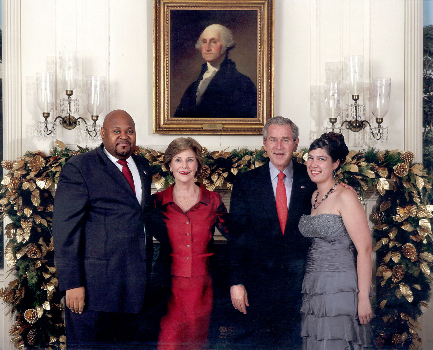 Dwayne Conyers, Laura Bush, George W. Bush, Pinguino Kolb