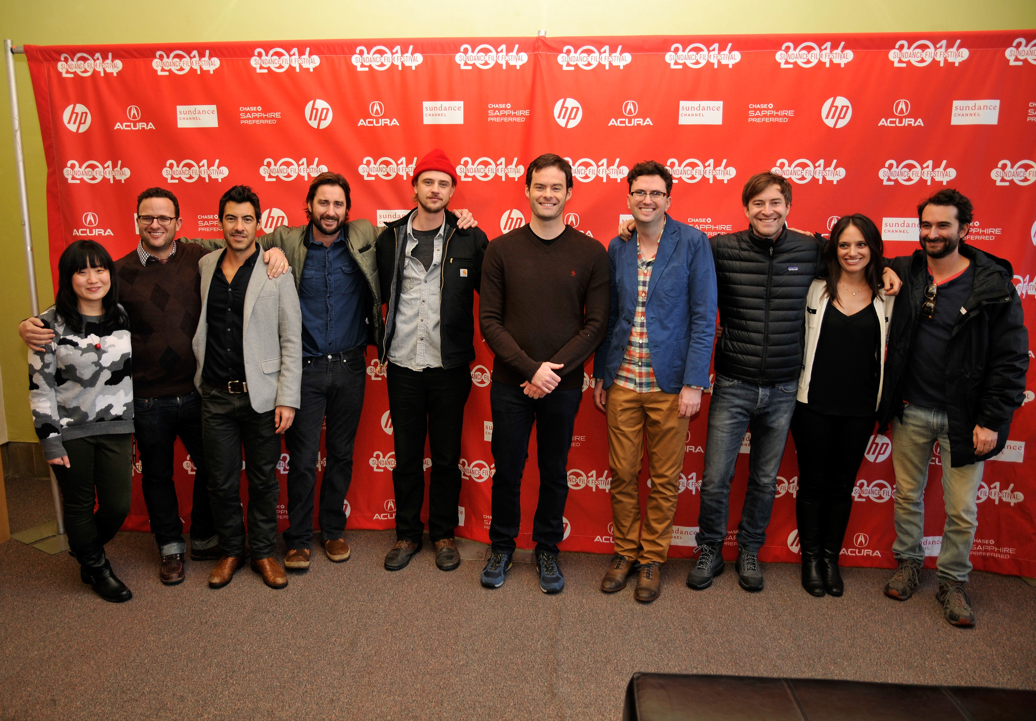 Luke Wilson, Mark Duplass, Bill Hader, Stephanie Langhoff, Jennifer Lee, Mark Heyman, Craig Johnson, Boyd Holbrook and Jacob Pechenik at event of The Skeleton Twins (2014)