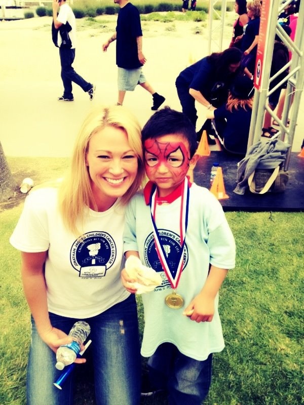 Jen Lothrop making friends! - @the Children's Cancer Torch Run