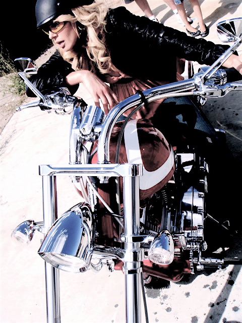 Jennifer Lothrop Riding a Big Bear Chopper - GhostRider Shoot (FX's DVDonTV)