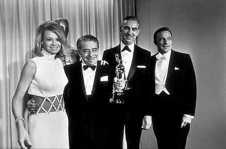 The 40th Annual Academy Awards: Angie Dickinson, Ken Darby, Gene Kelly. 1968.
