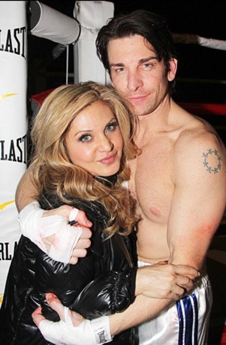 Orfeh with husband Andy Karl backstage after a performance of ROCKY on Broadway