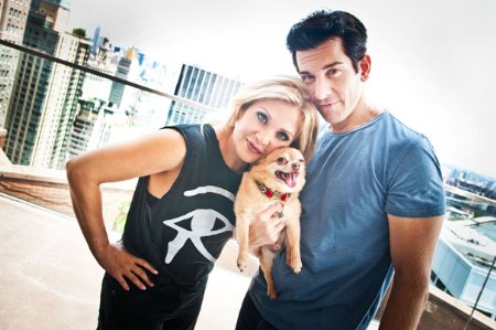 Orfeh and Andy Karl with their dog Boo