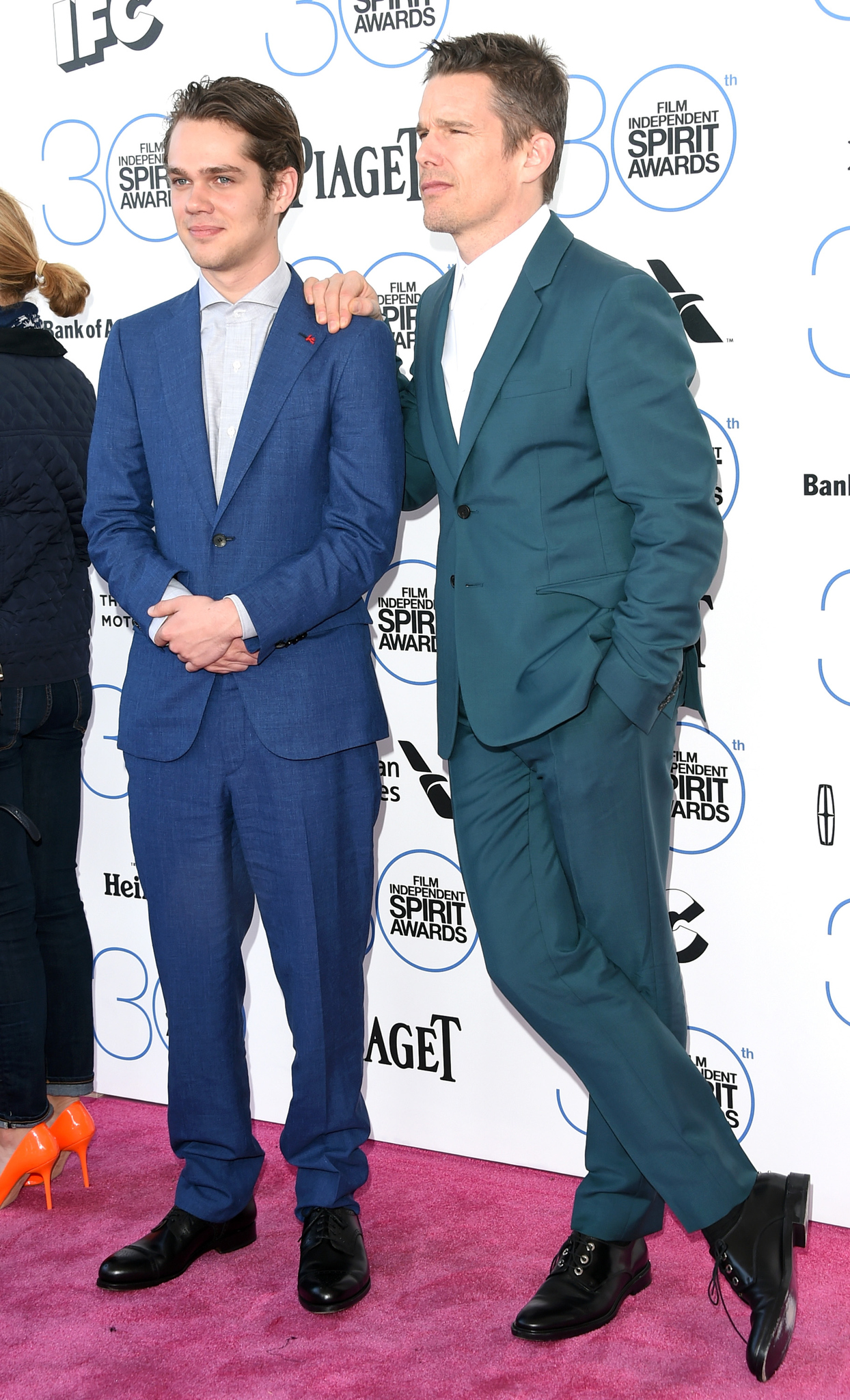 Ethan Hawke and Ellar Coltrane at event of 30th Annual Film Independent Spirit Awards (2015)